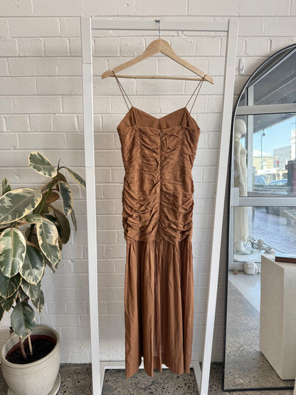 Bec and Bridge Brown Midi Dress - Size 6