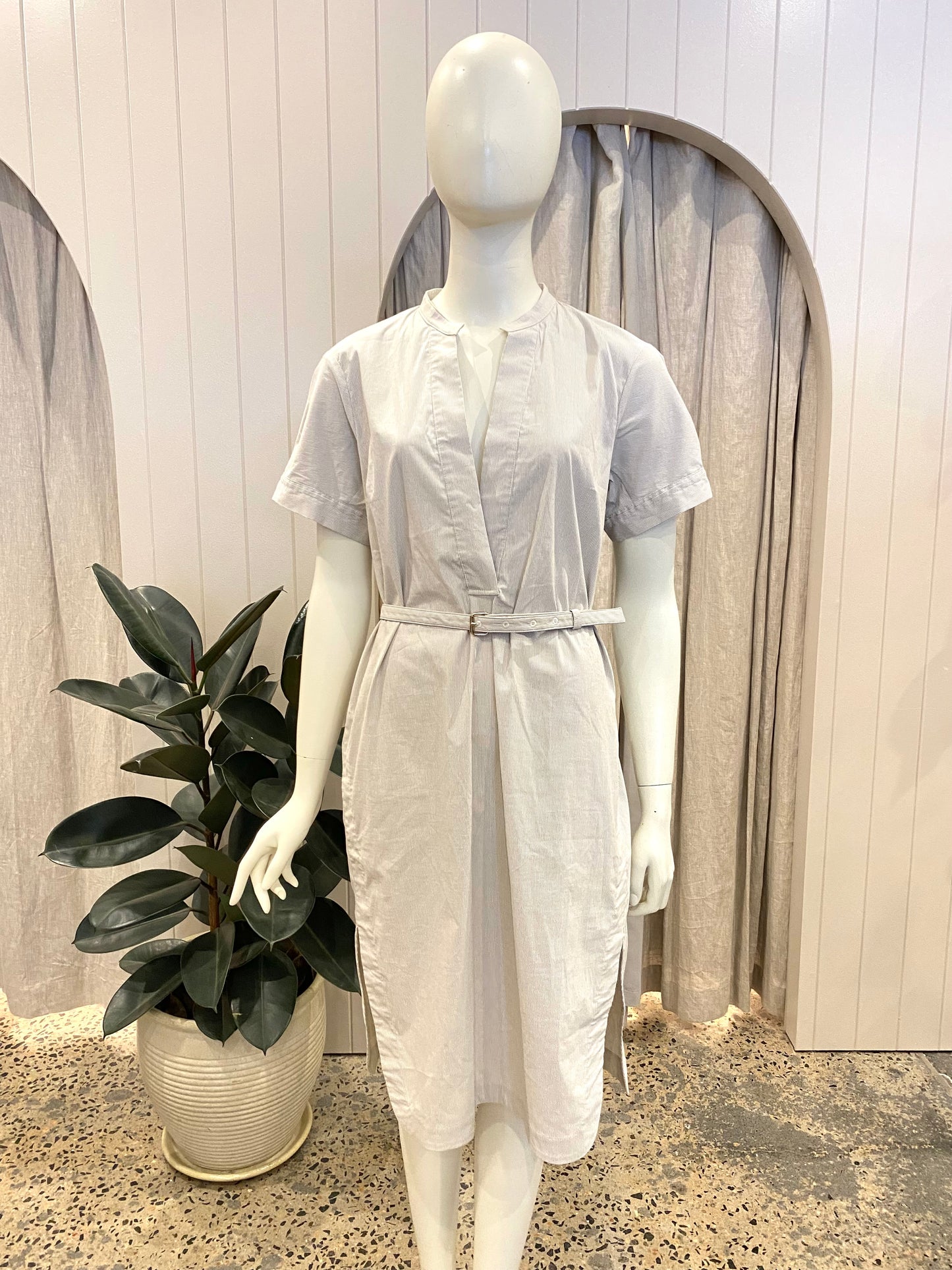 Scanlan Theodore Striped Shirt Dress - Size 12