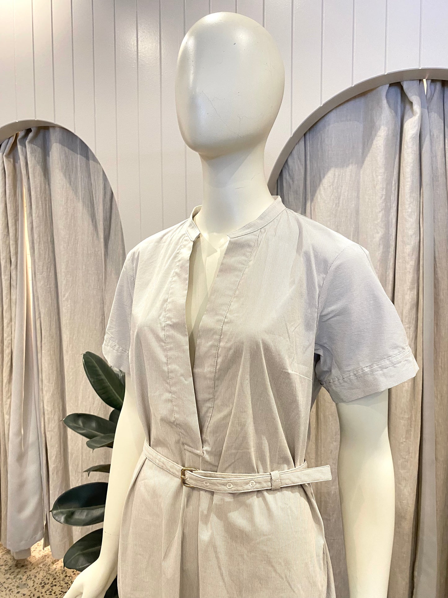 Scanlan Theodore Striped Shirt Dress - Size 12