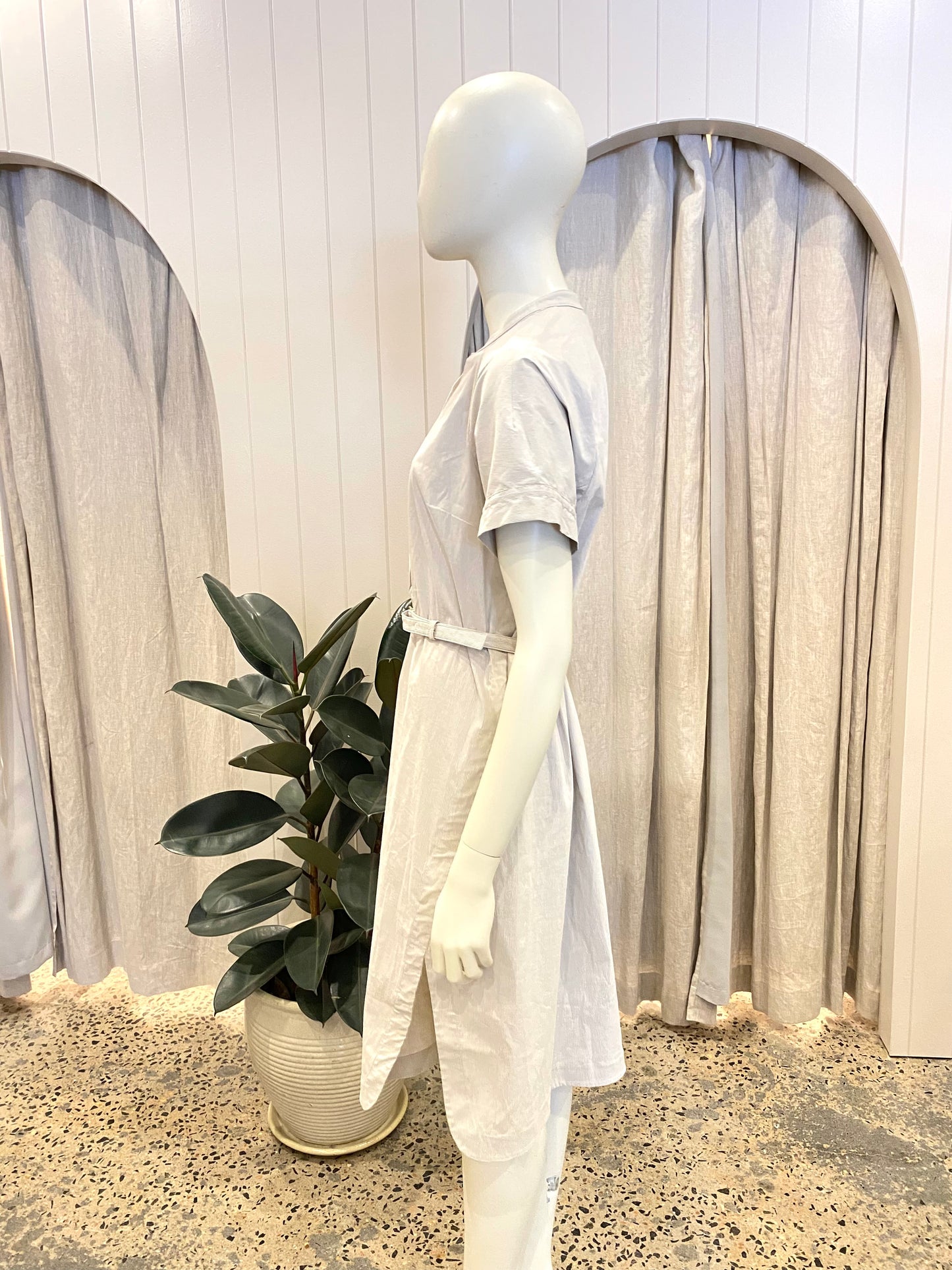 Scanlan Theodore Striped Shirt Dress - Size 12