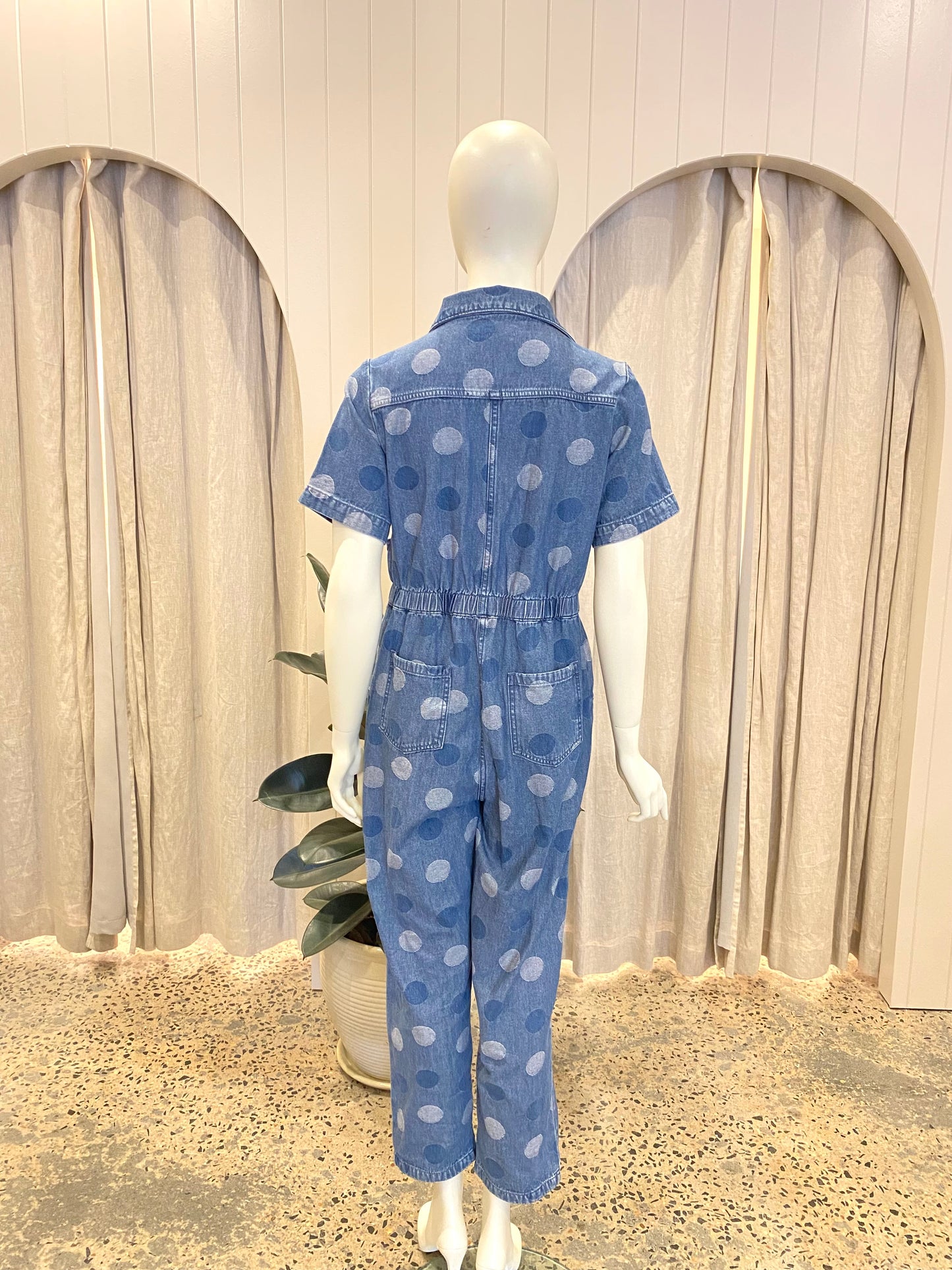 Gorman Denim Polka Dot Jumpsuit - Size 10