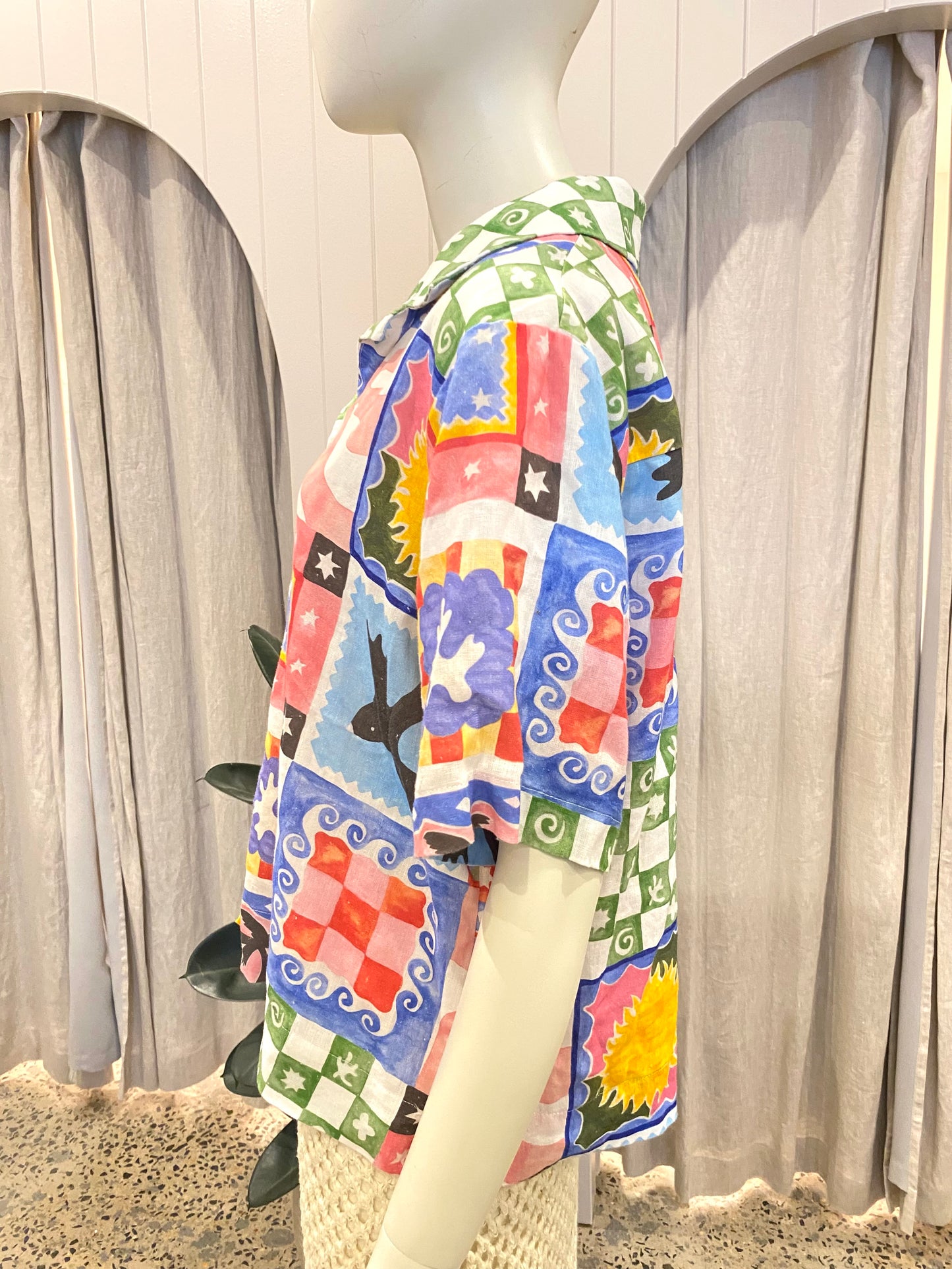 Gorman Summer Squares Shirt - Size 14