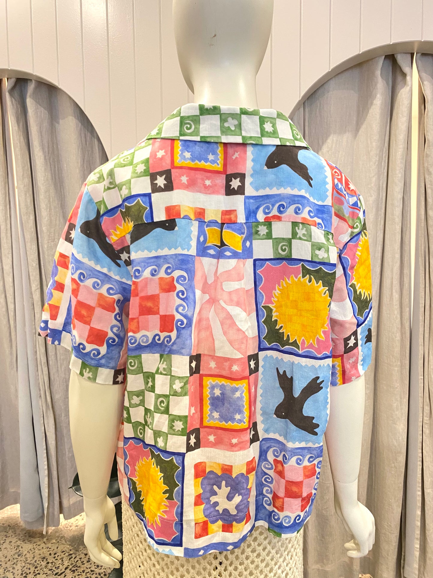 Gorman Summer Squares Shirt - Size 14