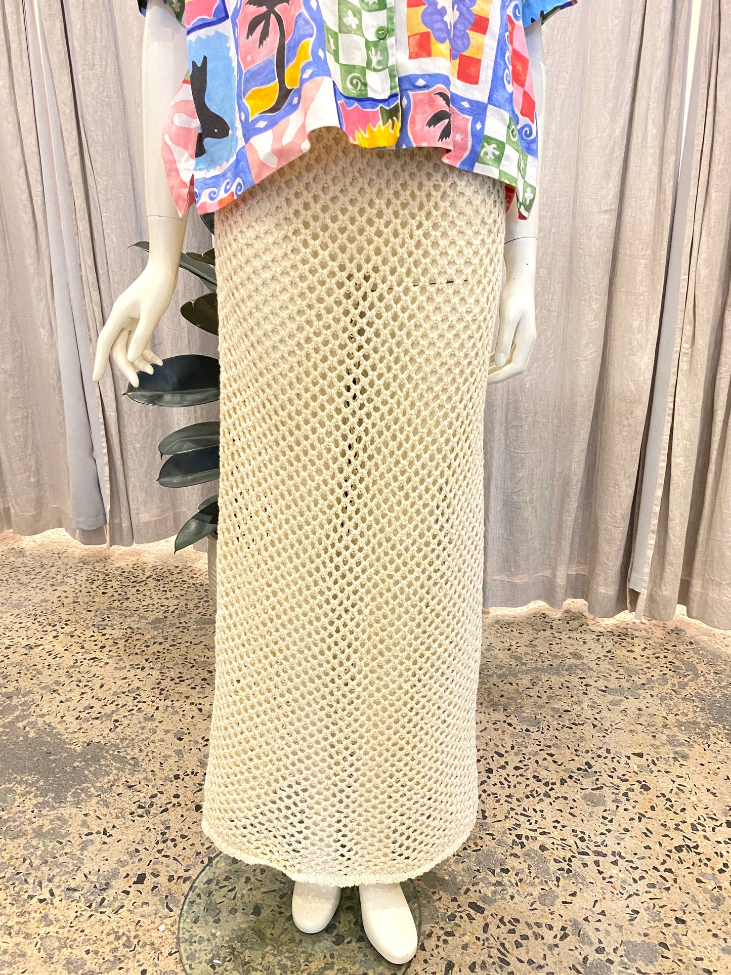 Monday Swimwear 'Cape May' Crochet Skirt in Ivory - Size 10/12