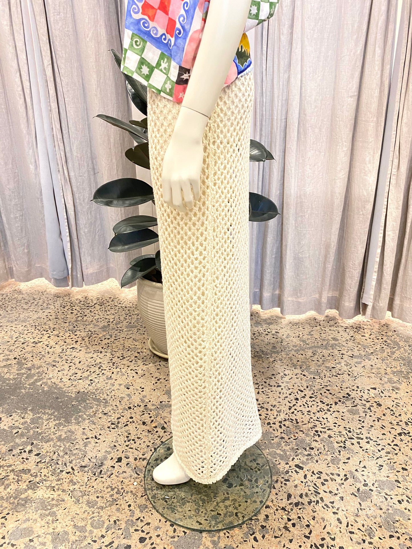 Monday Swimwear 'Cape May' Crochet Skirt in Ivory - Size 10/12