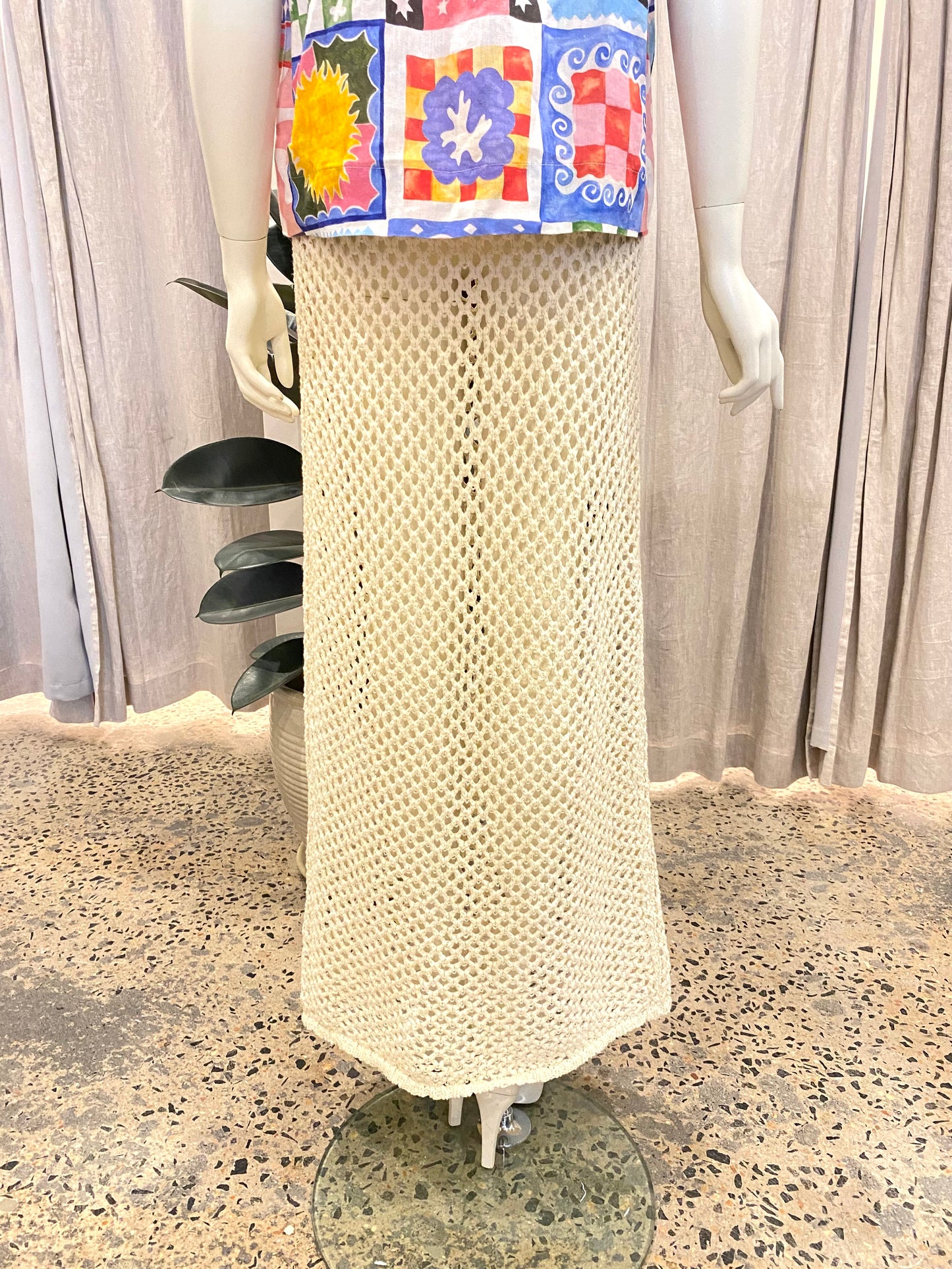 Monday Swimwear 'Cape May' Crochet Skirt in Ivory - Size 10/12