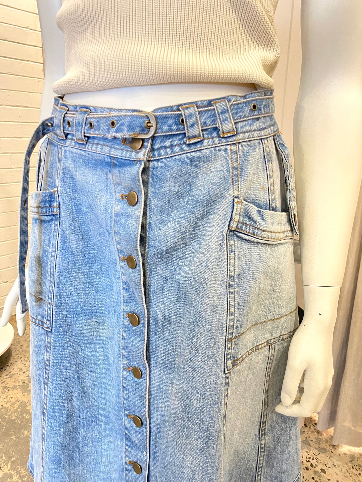 Ministry Of Style Denim Midi Skirt - Size 10