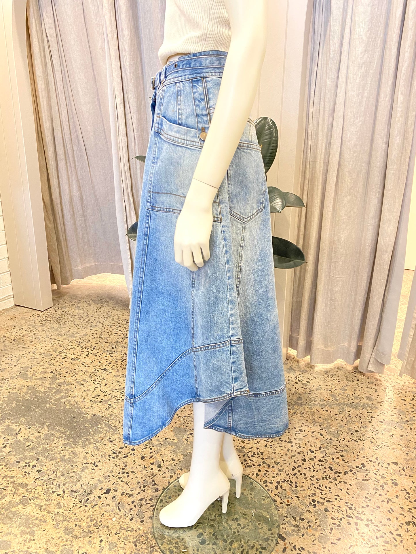 Ministry Of Style Denim Midi Skirt - Size 10