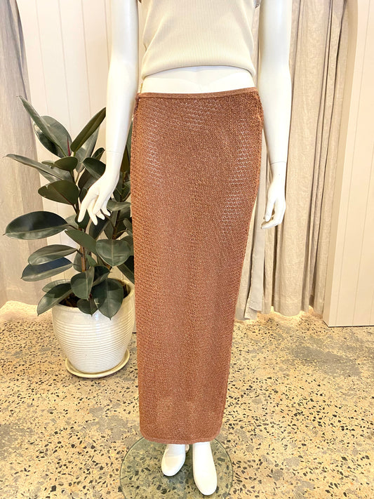 Monday Swimwear Palermo Skirt in Gold Lace - Size M (10/12)