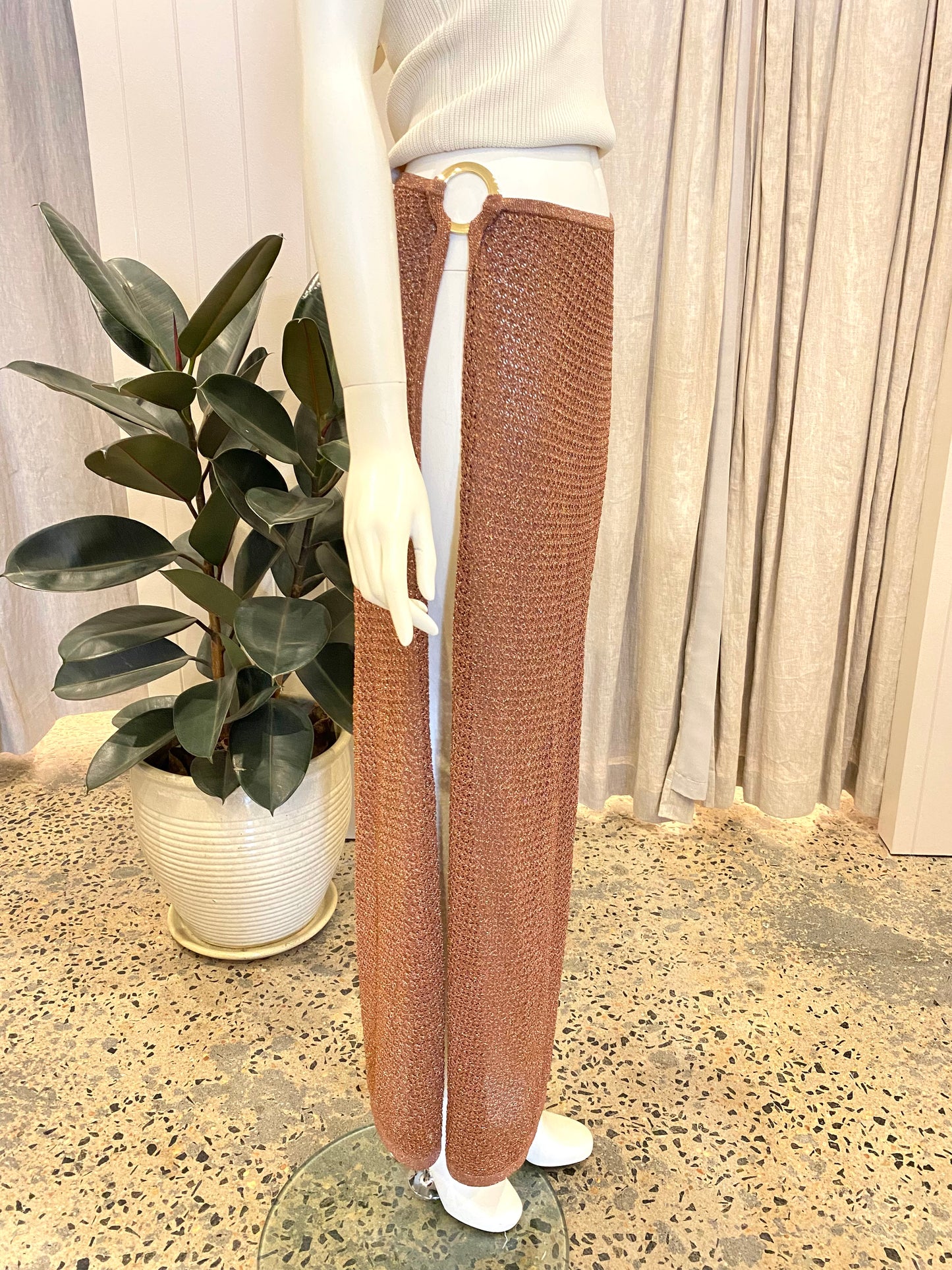 Monday Swimwear Palermo Skirt in Gold Lace - Size M (10/12)