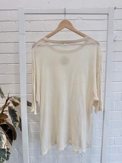 Miann and Co Ivory Knit Tee - Size M (12 - 14)