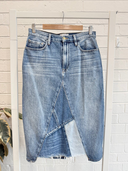 Frame Le Midi Patchwork Denim Midi Skirt - Size 27 (8)