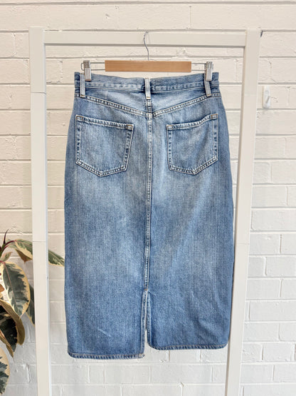 Frame Le Midi Patchwork Denim Midi Skirt - Size 27 (8)