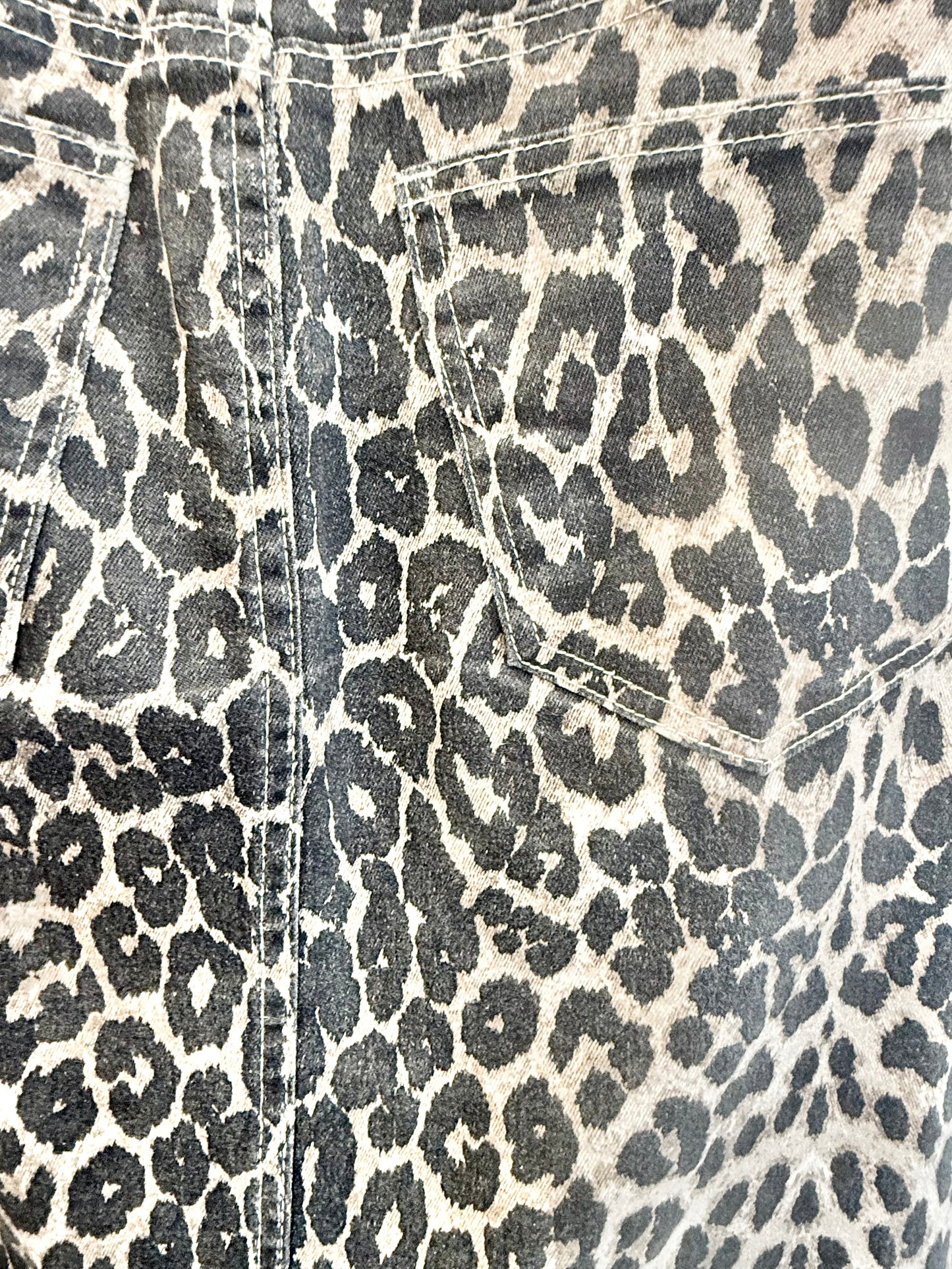 Ena Pelly Evie Dark Leopard Midi Skirt - Size 28 (10)