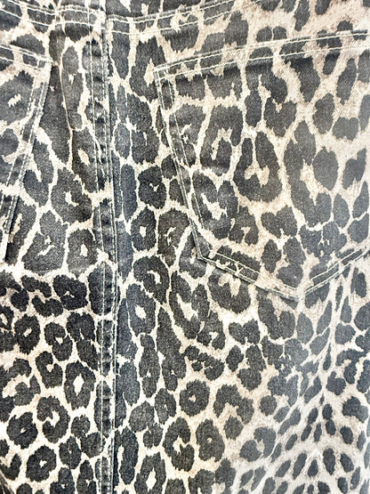 Ena Pelly Evie Dark Leopard Midi Skirt - Size 28 (10)