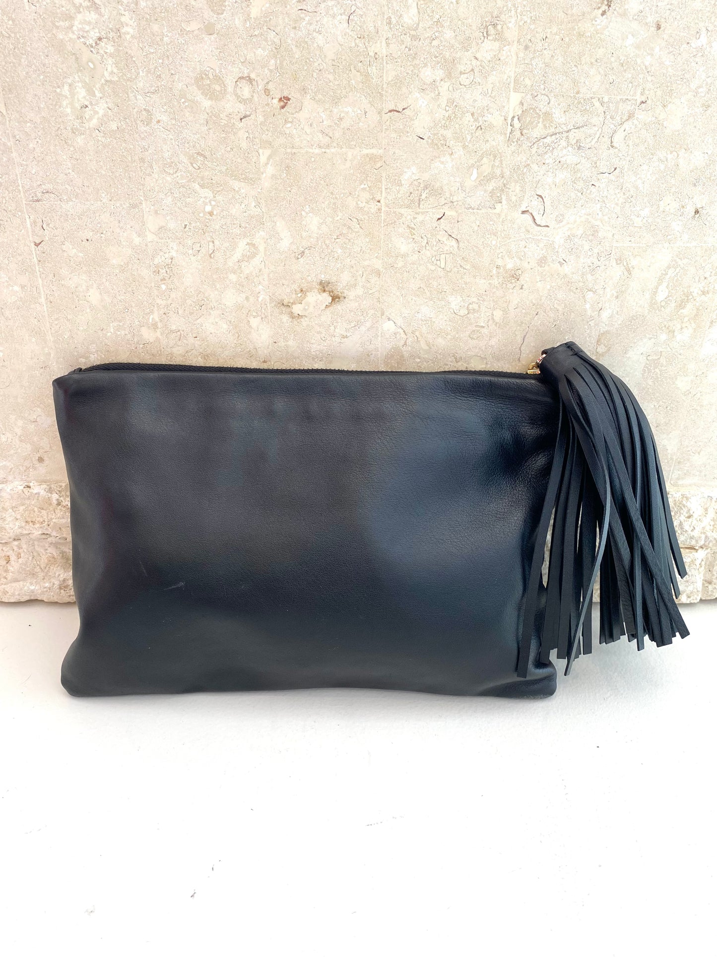 Anya Hindmarsh Black Leather Clutch