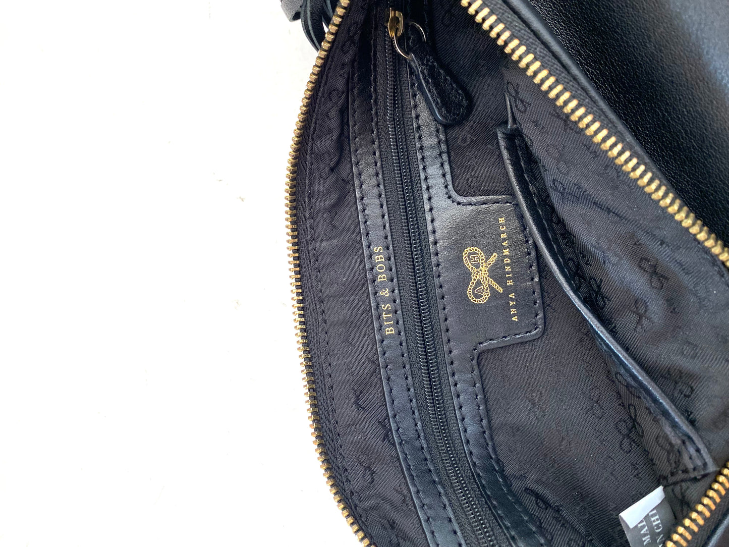 Anya Hindmarsh Black Leather Clutch