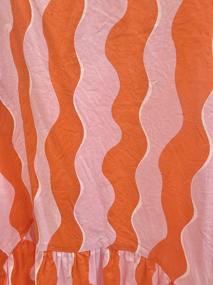 Gorman Pink/Orange Seashore Midi Wiggle Dress - Size 10