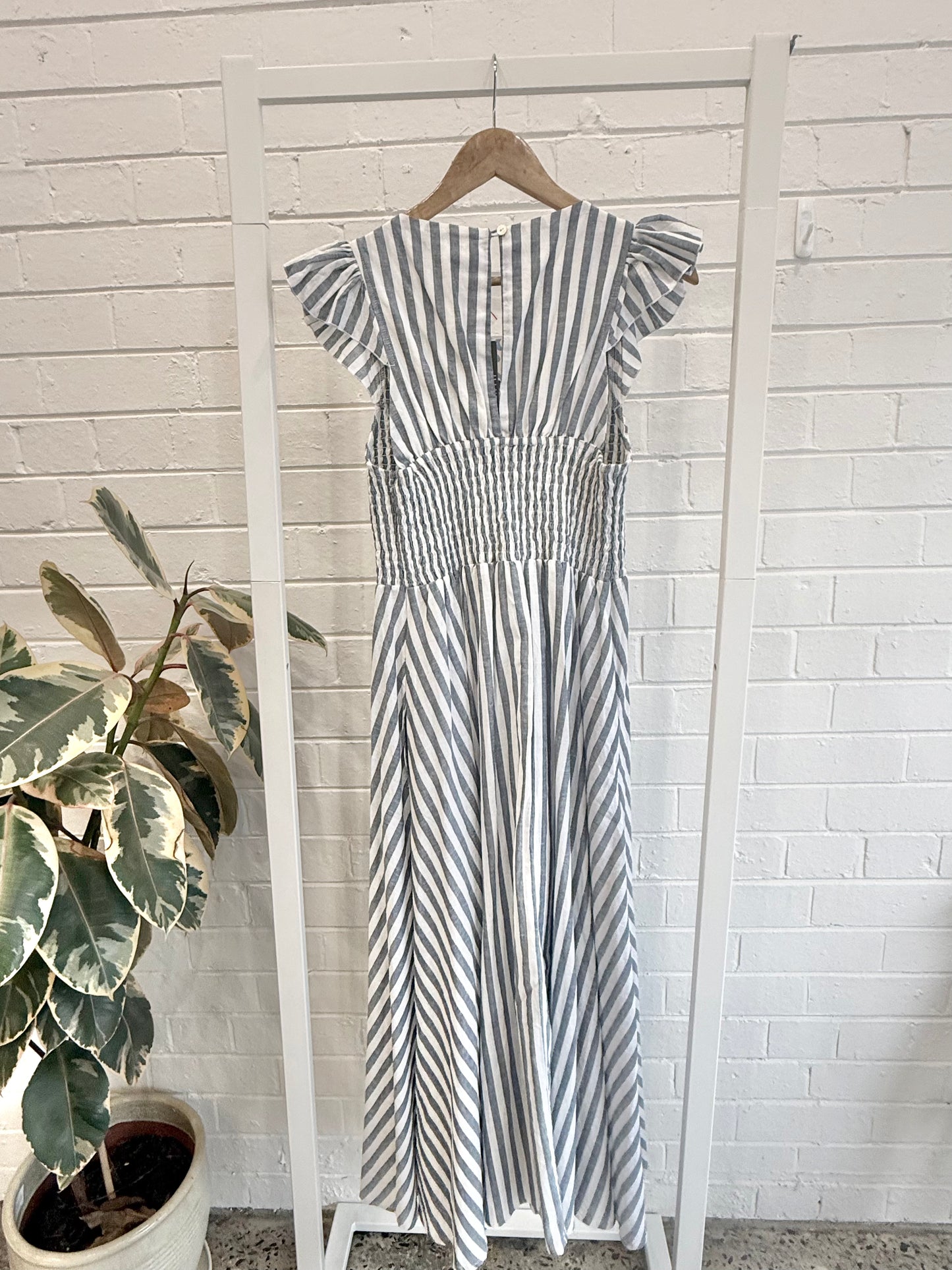 Mister Zimi Blue/White Stripe Abbie Dress - Size 12