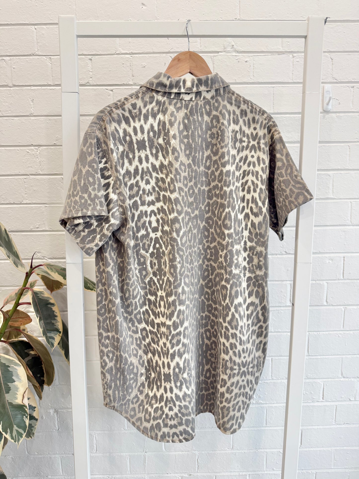 By Frankie Brown Animal Print Mini Shirt Dress - Size S (10)