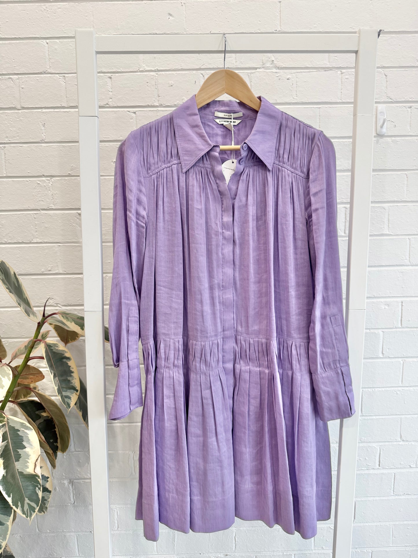 Country Road Lilac Linen Blend Mini Dress - Size 8
