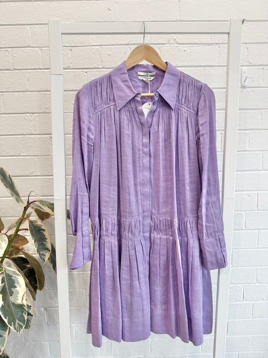 Country Road Lilac Linen Blend Mini Dress - Size 8
