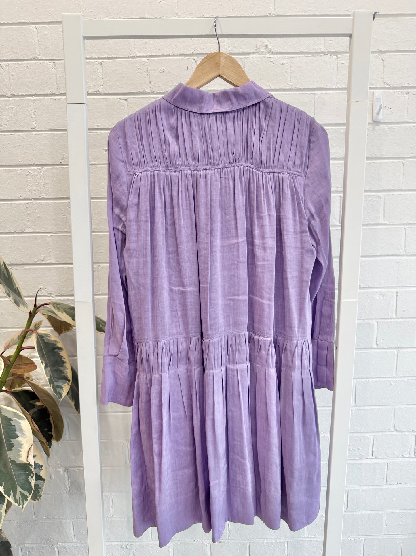 Country Road Lilac Linen Blend Mini Dress - Size 8