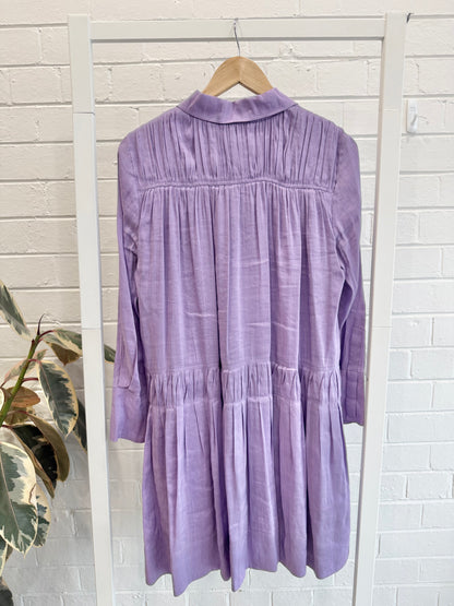 Country Road Lilac Linen Blend Mini Dress - Size 8