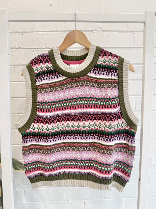 Kowtow Flowerbed Knit Vest - Size L (12)