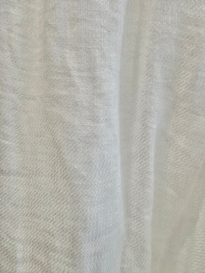 Country Road White Linen Crinkle Tiered Mini Dress - Size 16