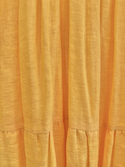 Country Road Tumeric Linen Ruched Tiered Maxi Dress - Size 16
