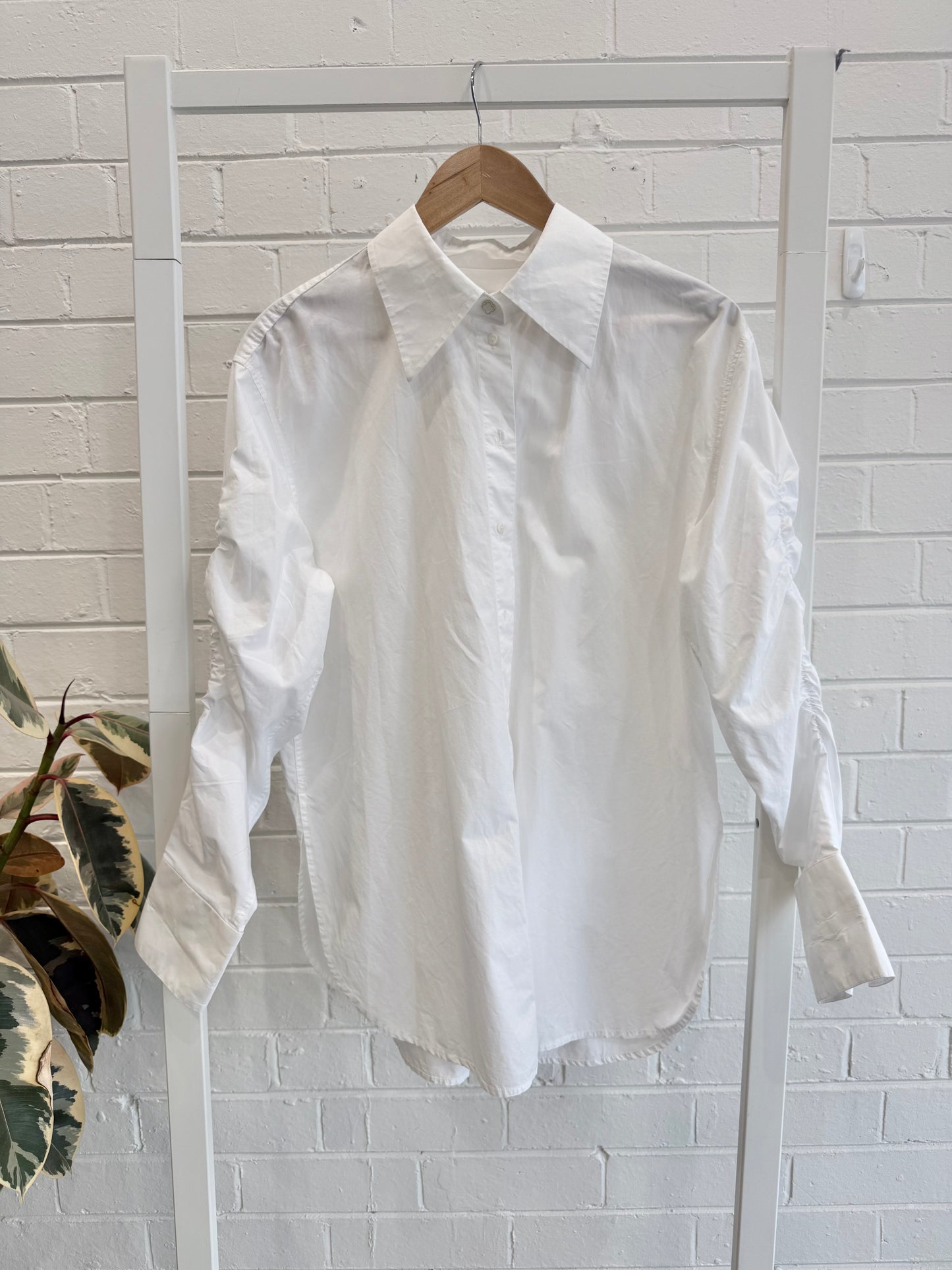 Husk White Sleeve Detailed Shirt - Size 8