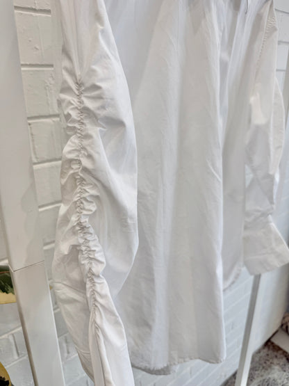 Husk White Sleeve Detailed Shirt - Size 8