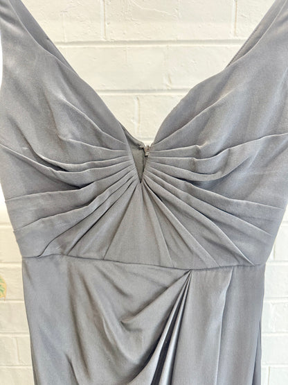 Zimmermann Black Plunging V Tuck Silk Drape Dress - Size 1 (8)