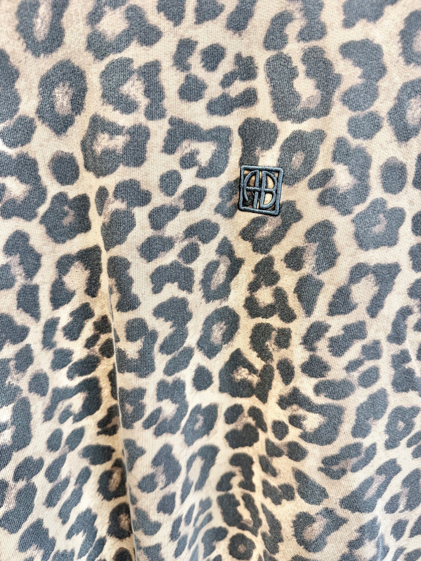Anine Bing Black/Brown Leopard Miles Sweatshirt - Size S (10 - 12)