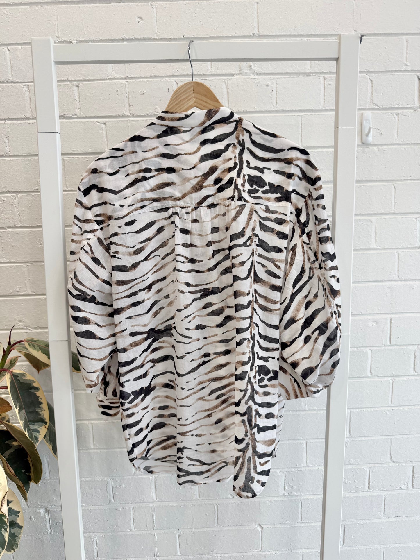 Husk Animal Print Palomo Cotton Shirt  - Size 8