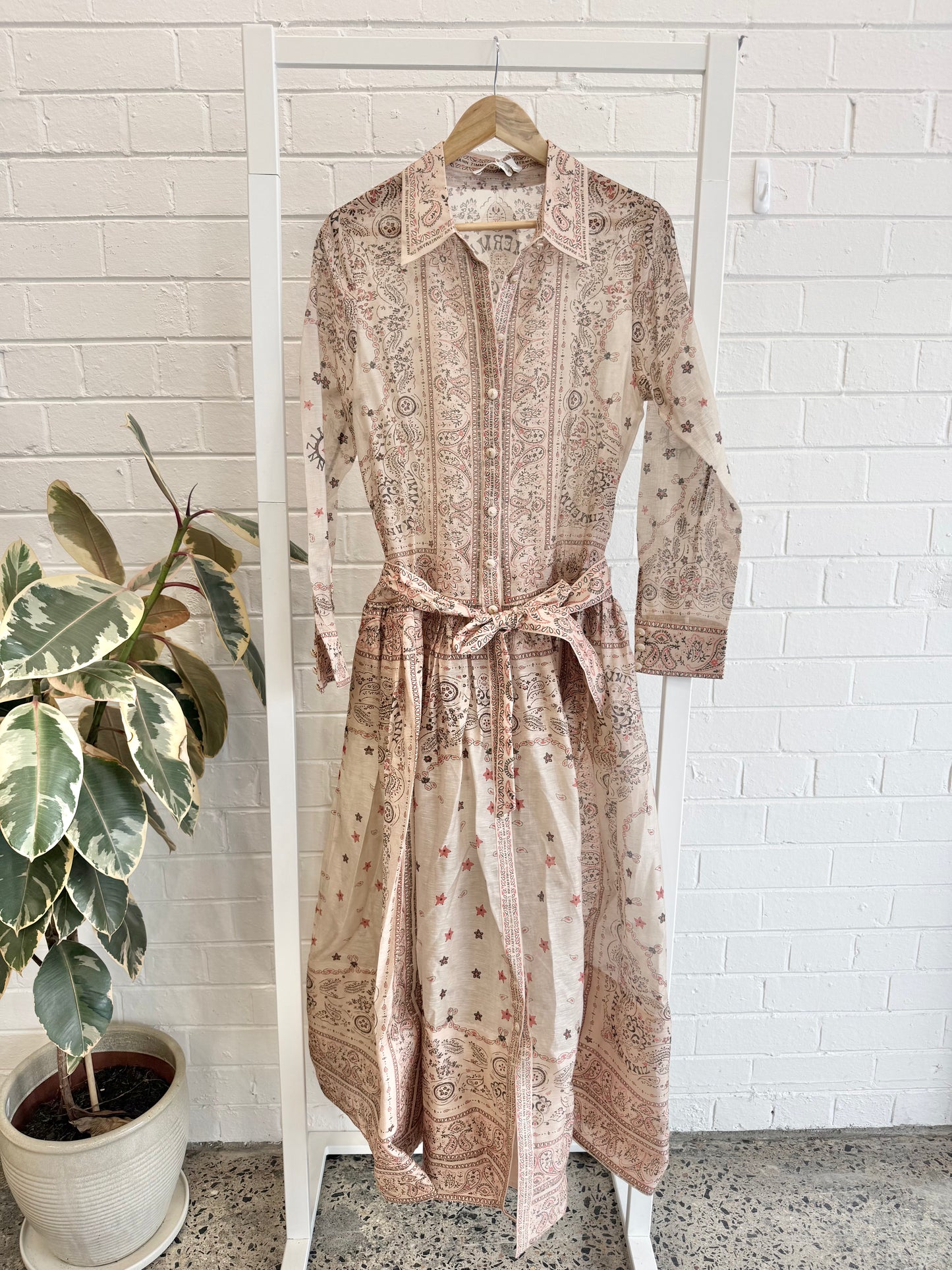 Zimmermann Cream Bandana Matchmaker Shirt Dress - Size 3 (12)