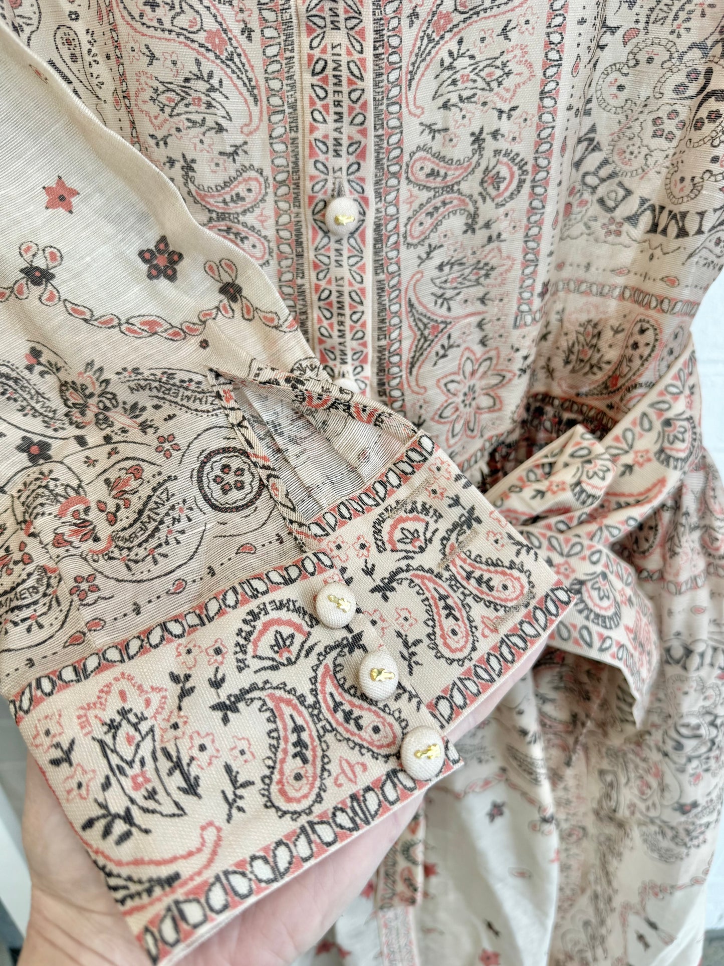 Zimmermann Cream Bandana Matchmaker Shirt Dress - Size 3 (12)