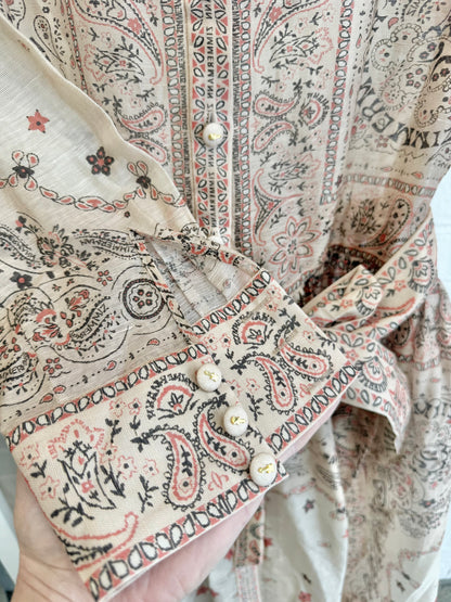Zimmermann Cream Bandana Matchmaker Shirt Dress - Size 3 (12)