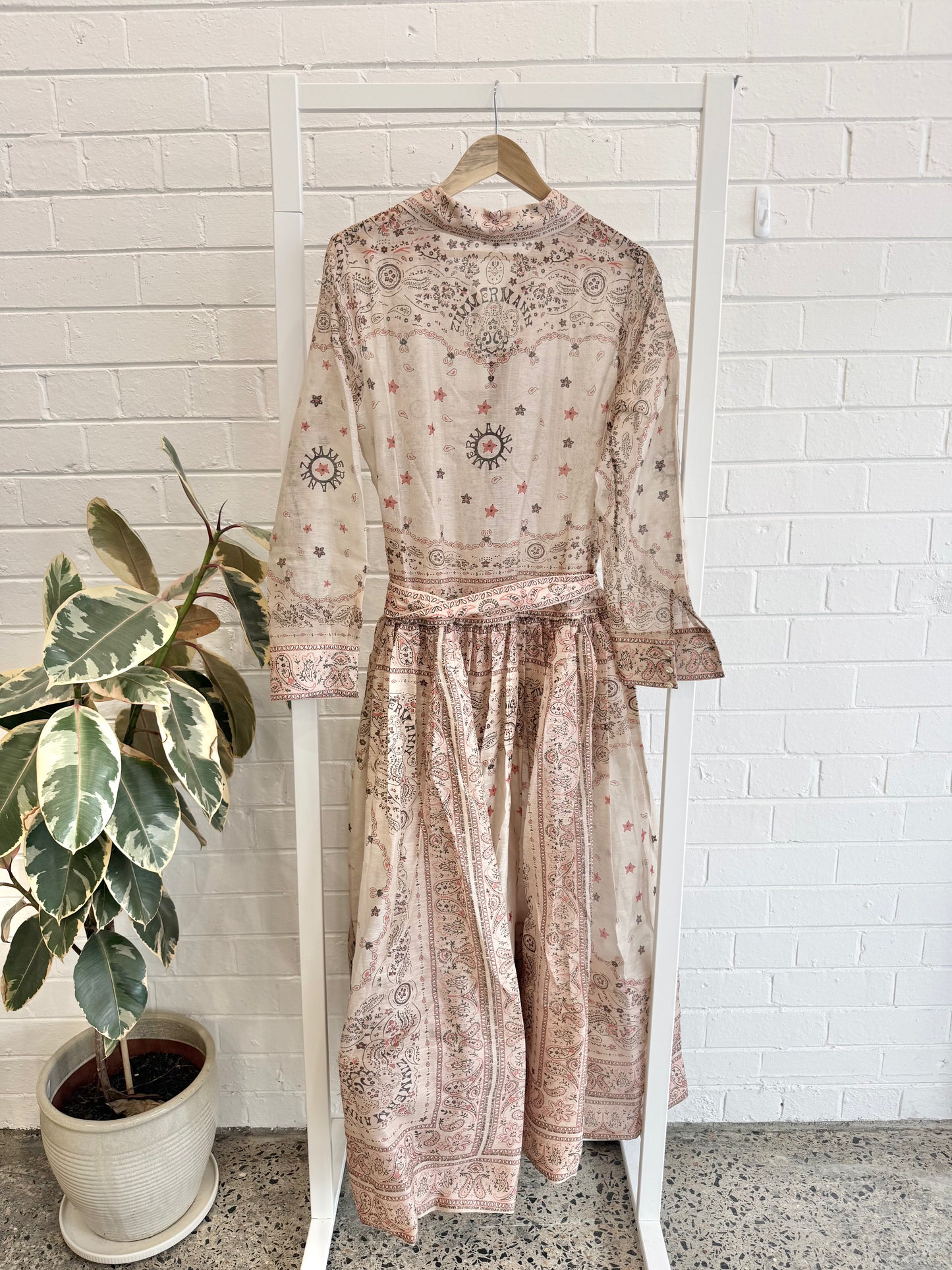 Zimmermann Cream Bandana Matchmaker Shirt Dress - Size 3 (12)