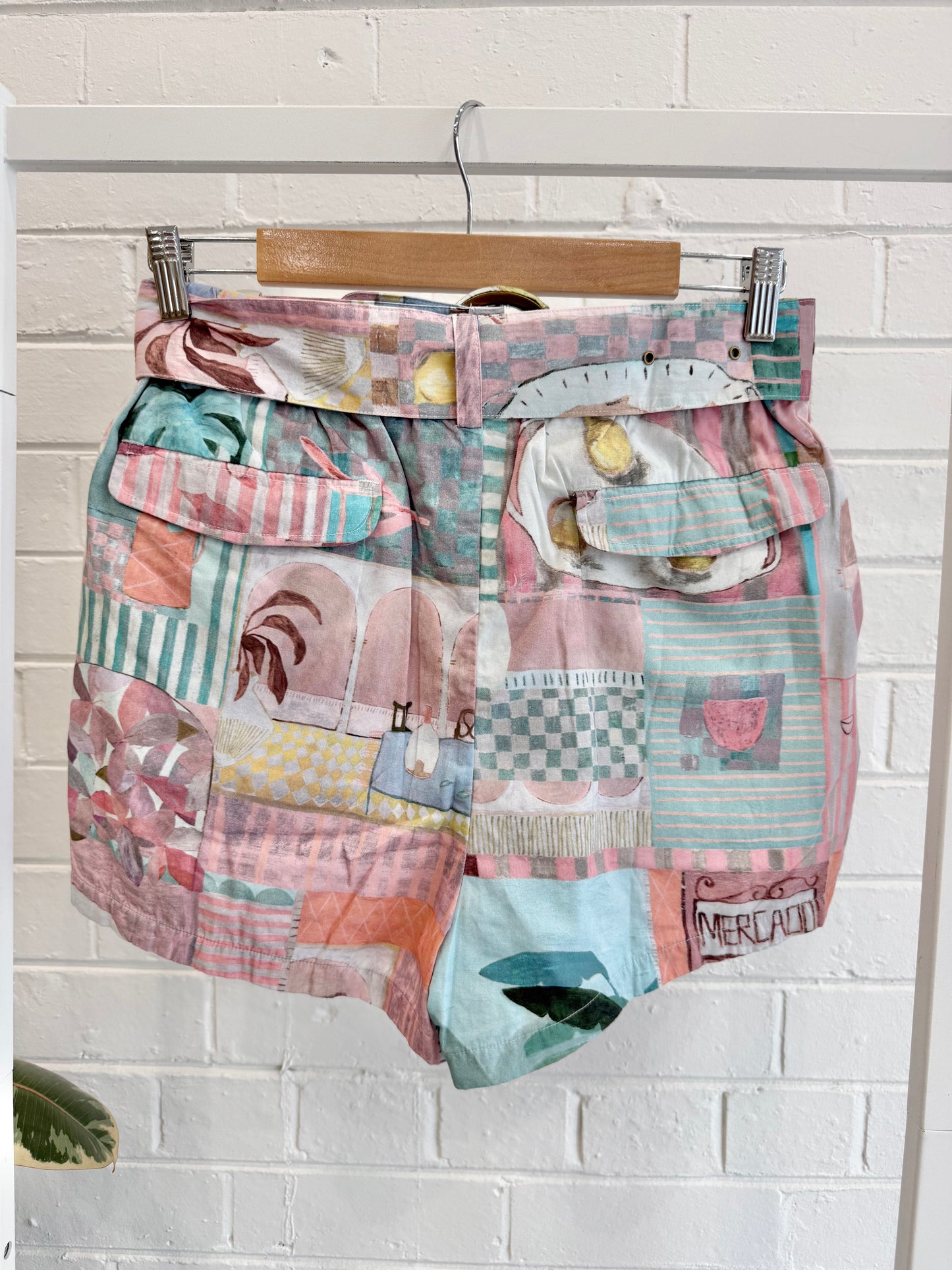 Green House Interiors Fiesta Collage Art Short - Size XS (6 - 8)