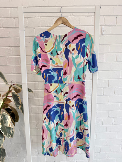 Gorman x Mireia Ruiz Canvas Silk Midi Dress - Size 8
