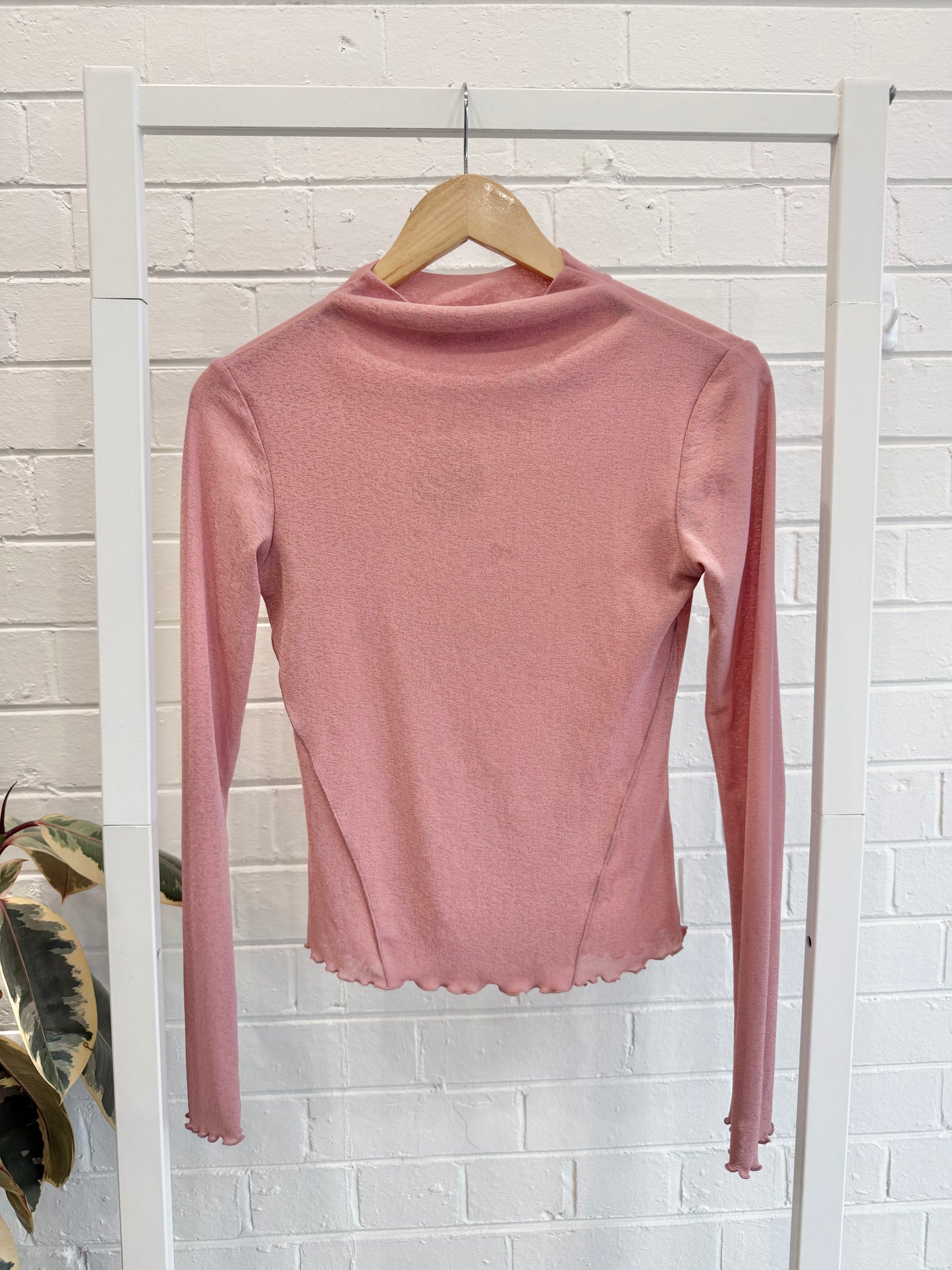 Nude Lucy Pink Long Sleeve Top - Size S (6 - 8)