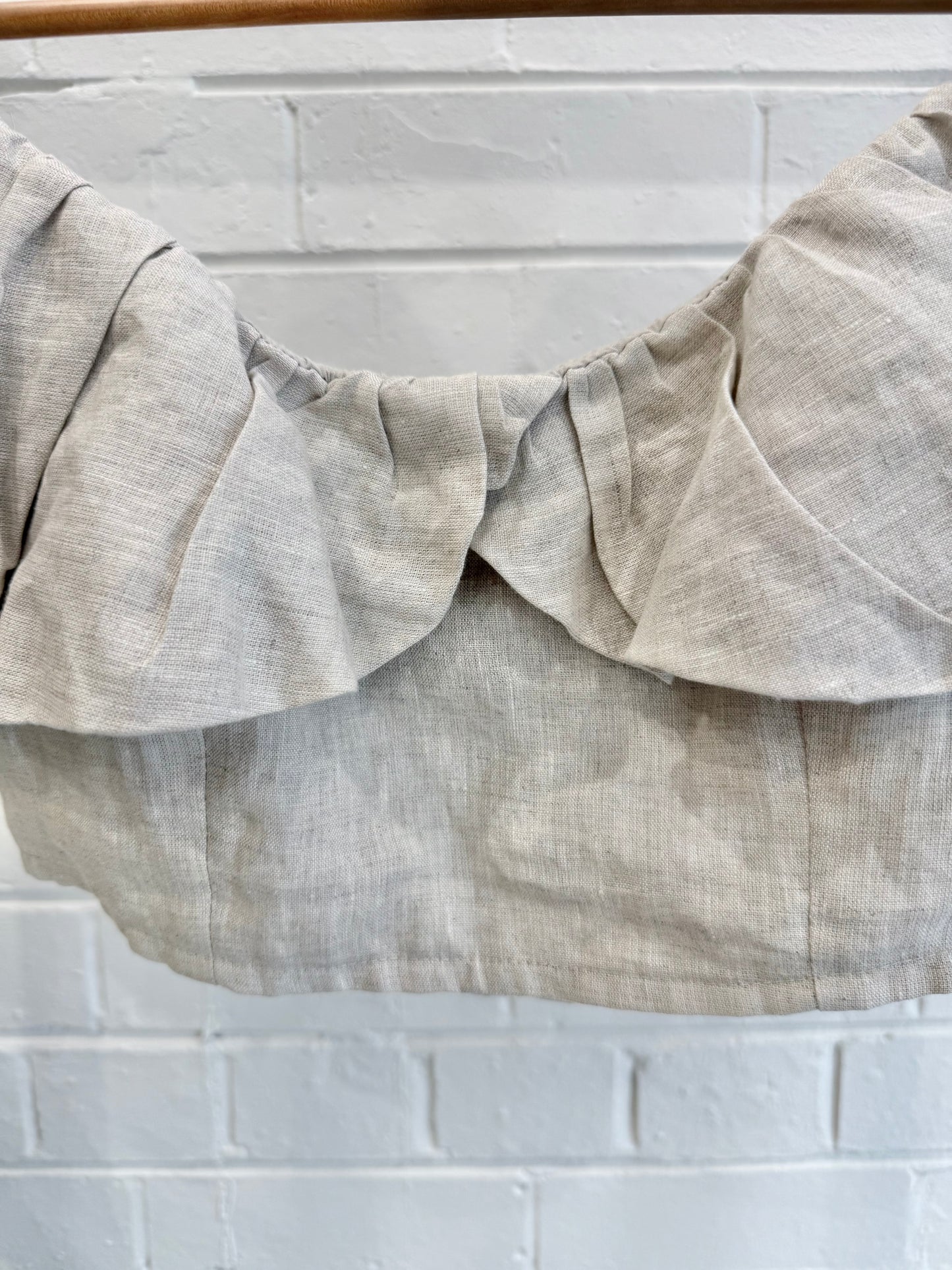 Dissh Isabelle Off Shoulder Top in Oatmeal - Size 8