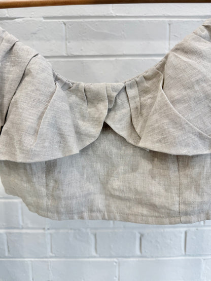 Dissh Isabelle Off Shoulder Top in Oatmeal - Size 8