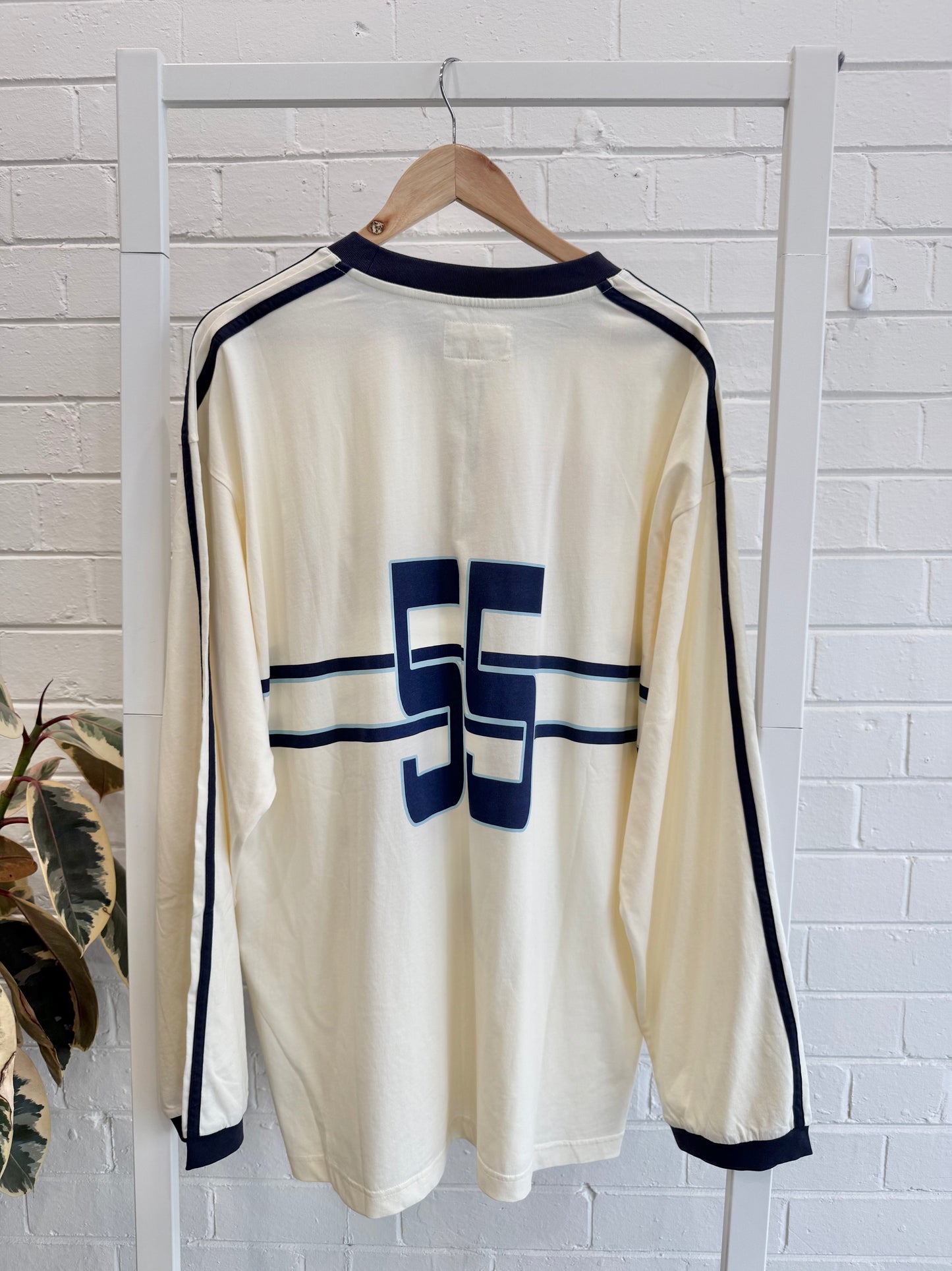 Summi Summi Vintage White Bleu Long Sleeve Tee - Size XL