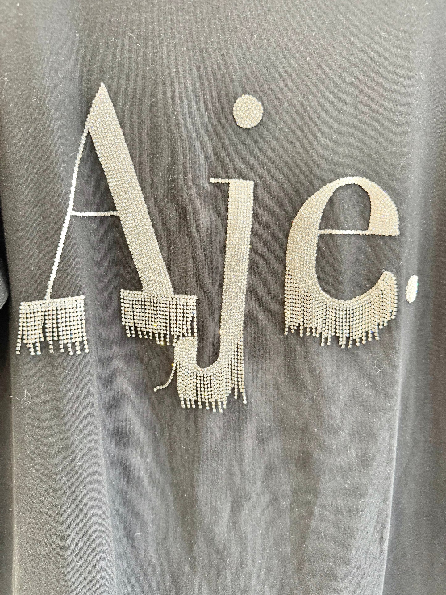 Aje Black Goldie Oversized Tee - Size L (12)