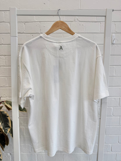 Alémais x Anouk Colantoni Cream Play Embroidered Tee - Size XL