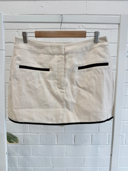 Dissh Cream Von Linen Shirt and Skort - Size 14