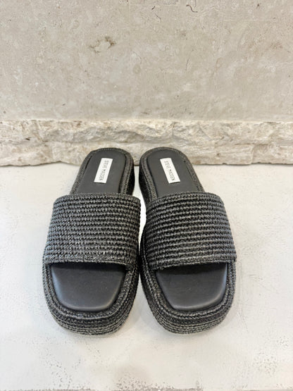 Steve Madden Black Beachy Slides - Size 9